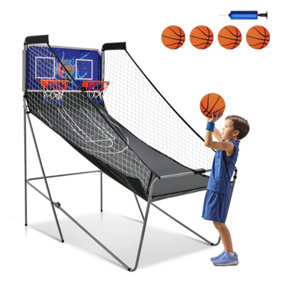 Costway Electronic Basketball Arcade Game Foldable Basketball Game 2 Player Shot 8 Modes