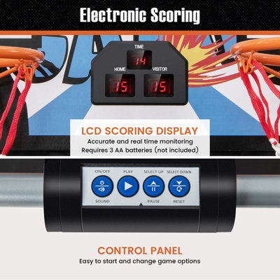 Costway Electronic Basketball Arcade Game Foldable Basketball Game 2 Player Shot 8 Modes - 7