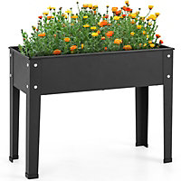 Costway Elevated Metal Planter Box 45cm Tall Raised Garden Bed Plant Container