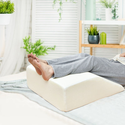 Costway Elevating Memory Foam Leg Rest Pillow Wedge Support Pillow W/ Washable Cover - 3