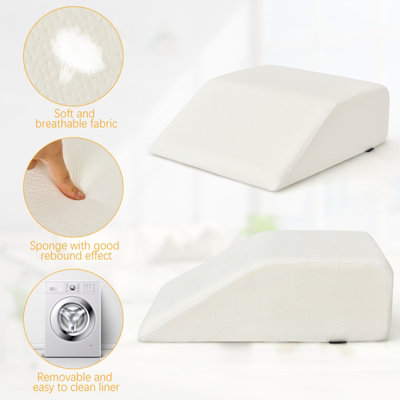 Costway Elevating Memory Foam Leg Rest Pillow Wedge Support Pillow W/ Washable Cover - 6