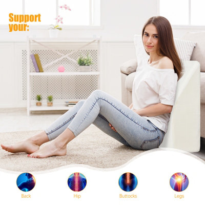Costway Elevating Memory Foam Leg Rest Pillow Wedge Support Pillow W/ Washable Cover - 7