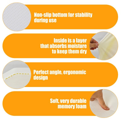 Costway Elevating Memory Foam Leg Rest Pillow Wedge Support Pillow W/ Washable Cover - 8