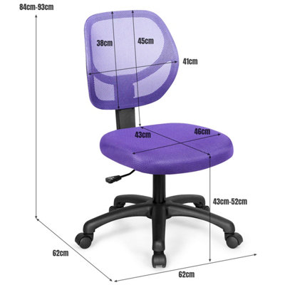 Costway Ergonomic Computer Desk Chair Low-Back Task Study Chairs Office Armless Chair