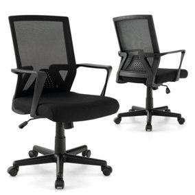 Costway Ergonomic Desk Chair Mesh Computer Chair Swivel Mesh Task Chair Lumbar Support