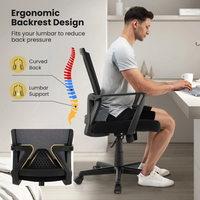 Standing desk chair on sale with lumbar support