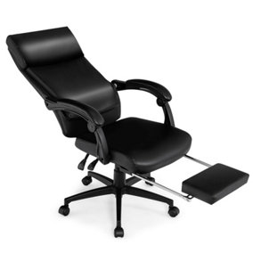 Costway Ergonomic Executive Office Chair High Back Leather Reclining Chair