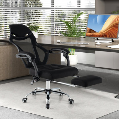 COSTWAY Ergonomic Swivel Mesh Office Chair with Footrest