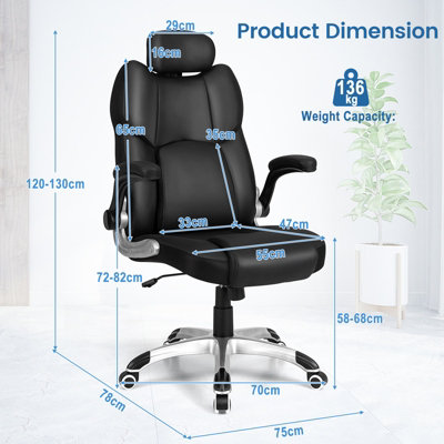Costway Executive Massage Office Chair Height Adjustable Kneading Massage Rolling Chair