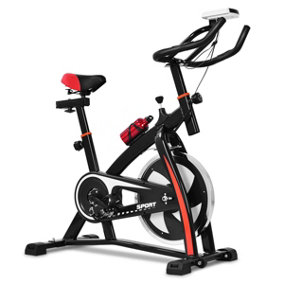 Costway Exercise Bike Indoor Stationary Bicycle Cardio Fitness Trainer w/Adjustable Seat
