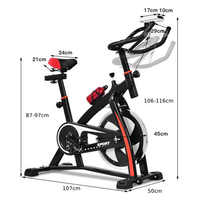 Xtremepowerus stationary exercise bicycle bike hotsell cycling cardio health workout fitness aqua