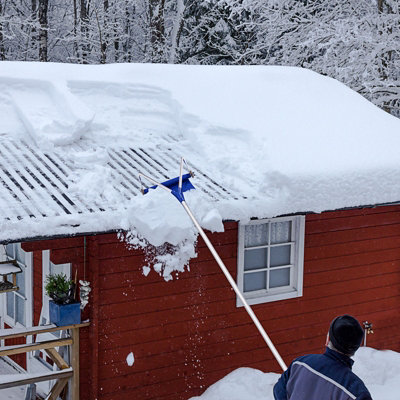 Costway Extendable Snow Shovel Roof Rake Lightweight Aluminum Snow Removal Tool w/Handle
