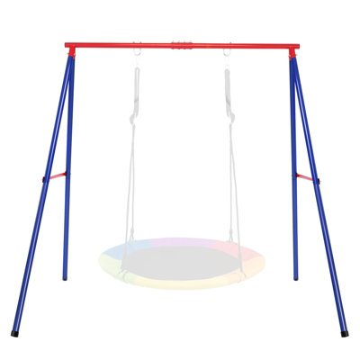 Costway Extra Large Metal Swing Stand Heavy Duty A-Frame Swing Frame W/ Ground Stakes