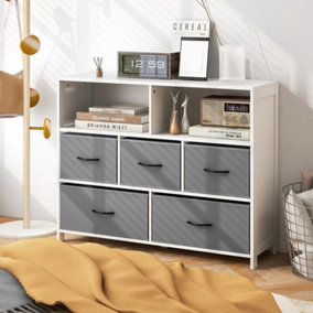 Costway Fabric Dresser Bedroom Wide Chest of Drawers Home Storage Organizer Unit