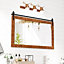 Costway Farmhouse Bathroom Wall Mounted Mirror Rustic Decorative Wall Mirror E/ Wood Frame
