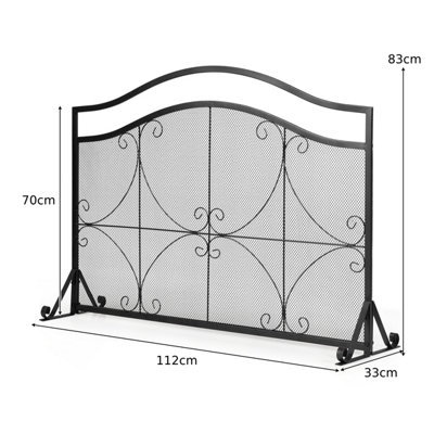 Costway Fireplace Screen Guard Freestand Mesh Fire Guard