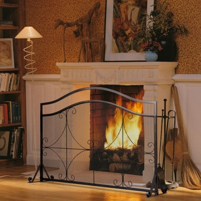 Costway Fireplace Screen Guard Freestand Mesh Fire Guard