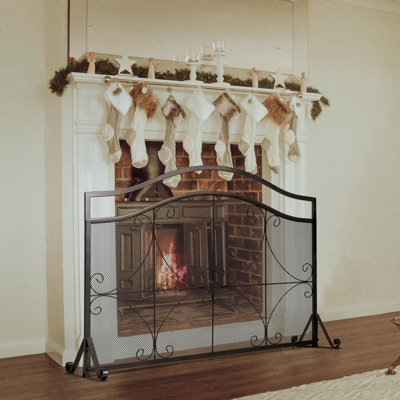 Costway Fireplace Screen Guard Freestand Mesh Fire Guard - 7