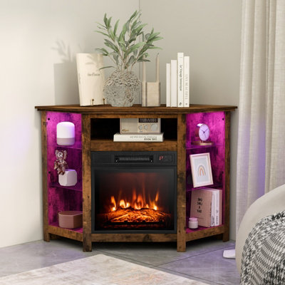 Fireplace tv on sale corner stand