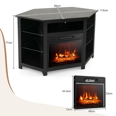 Costway Fireplace TV Stand for TVs up to 50 Inches Electric Fireplace ...