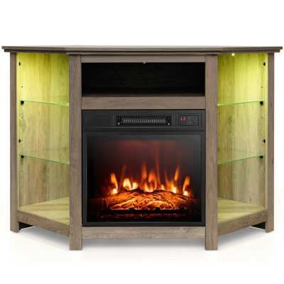 Fireplace tv stand with 2024 led lights