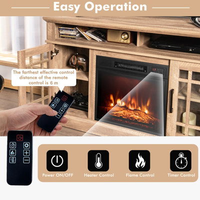 Sinclair tv deals stand with fireplace