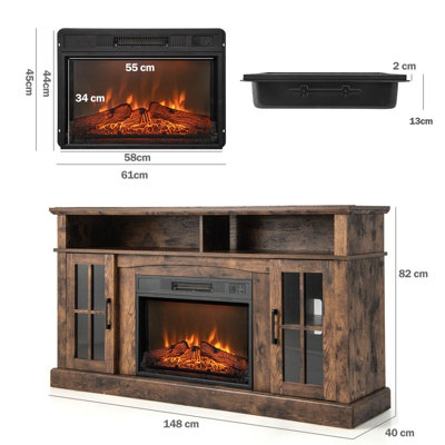 82 inch tv stand store with fireplace