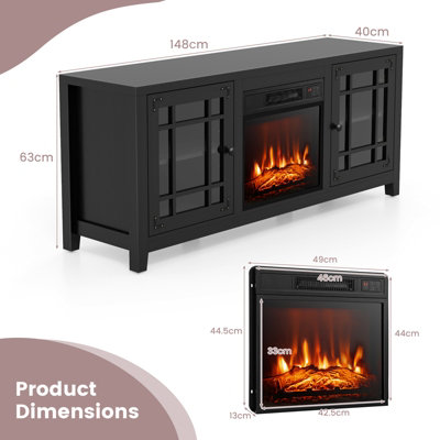 Costway Fireplace TV Stand for TVs up to 65 Inches W/ 2000W Electric Fireplace Insert