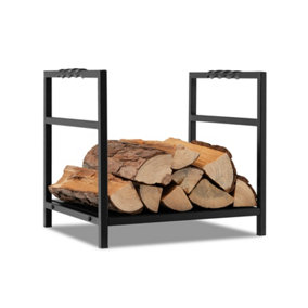 Costway Firewood Storage Rack Decorative Log Holder w/ Screw Thread Handle Log Rack Hold