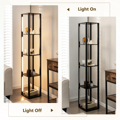 Diy floor deals lamp with shelves