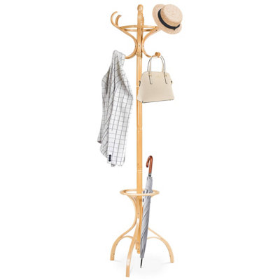 Costway Floor Standing Hat Coat Rack Stand Hanger Umbrella Stand Hall ...