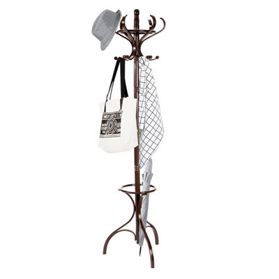 Costway Floor Standing Hat Coat Rack Stand Hanger Umbrella Stand Hall ...