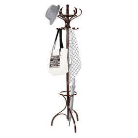 Costway Floor Standing Hat Coat Rack Stand Hanger Umbrella Stand Hall Tree Rack 12 Hook