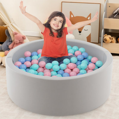 COSTWAY Foam Ball Pit 90 x 30cm Soft Round Ball Pool Baby Playpen w 200 Ocean