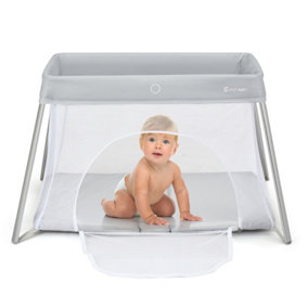 Costway Foldable Baby Crib Lightweight Mesh Toddler Activity Nursery Center