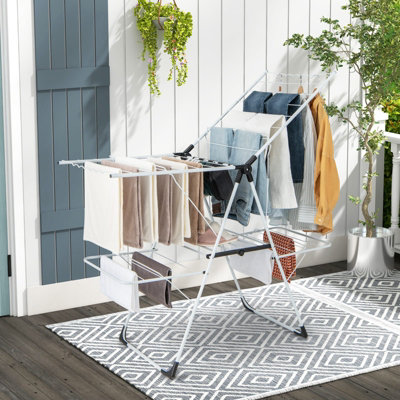 COSTWAY Foldable Clothes Drying Rack 2-level Laundry Drying Rack
