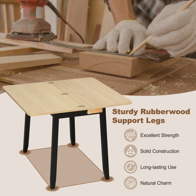 Costway Foldable Dining Table for 4 Extendable Kitchen Table Space-Saving Desk w/ Storage