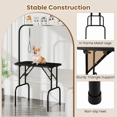 COSTWAY Foldable Dog Grooming Table Professional Pet Beauty Bathing Station