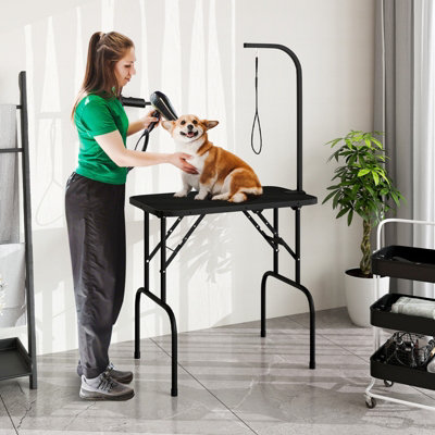 COSTWAY Foldable Dog Grooming Table Professional Pet Beauty Bathing Station