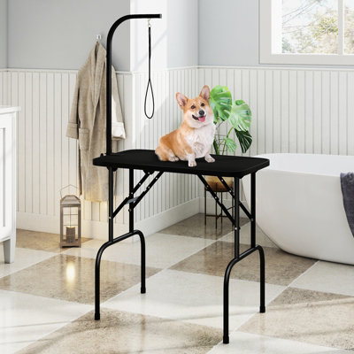COSTWAY Foldable Dog Grooming Table Professional Pet Beauty Bathing Station