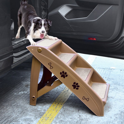 Costway Foldable Dog Step Lightweight Access Portable Pet Stairs W Non slip Footpads
