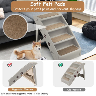 Costway Foldable Dog Step Lightweight Access Portable Pet Stairs W/ Non ...
