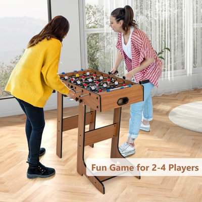 COSTWAY Foldable Football Table Space Saving Table Scoreboard w/ 2 ...