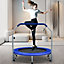 Costway Foldable Jumping Fitness Trampoline Exercise Rebounder W/ 4-Level Adjustable Handle