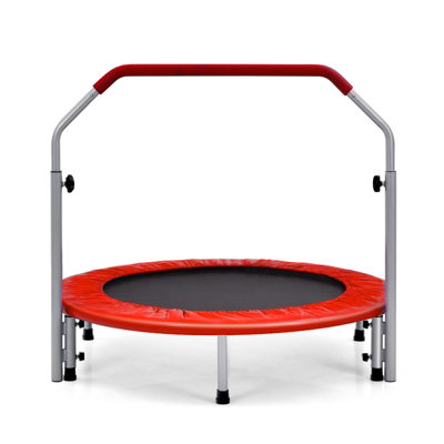 Costway Mini Rebounder Trampoline With Adjustable Hand Rail Bouncing Workout  Exercise : Target