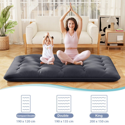 Costway Foldable Tatami Mat Floor Futon Mattress Roll up Sleeping Pad w Washable Cover Small Double