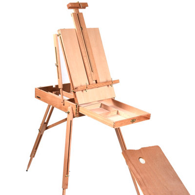 Costway Foldable Wooden Easel Adjustable Beech Tripod Stand with ...