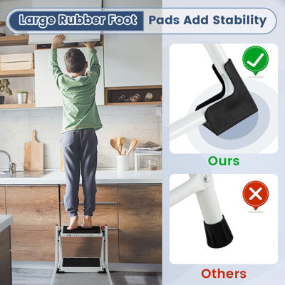 Costway Folding 2 Step Ladder Heavy Duty Safety Anti-Slip Stool Portable Step Stool - 4