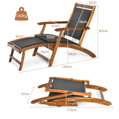 Acacia wood on sale lounge chair