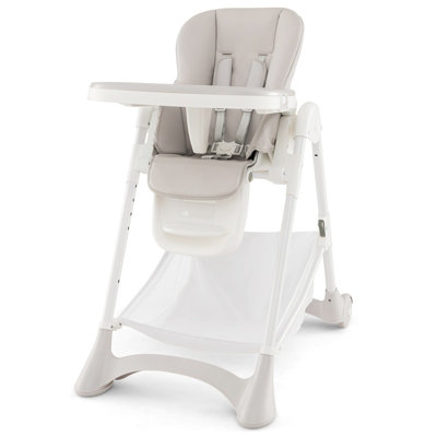 Costway Folding Baby High Chair Adjustable Convertible High Chair W/ Detachable Cushion